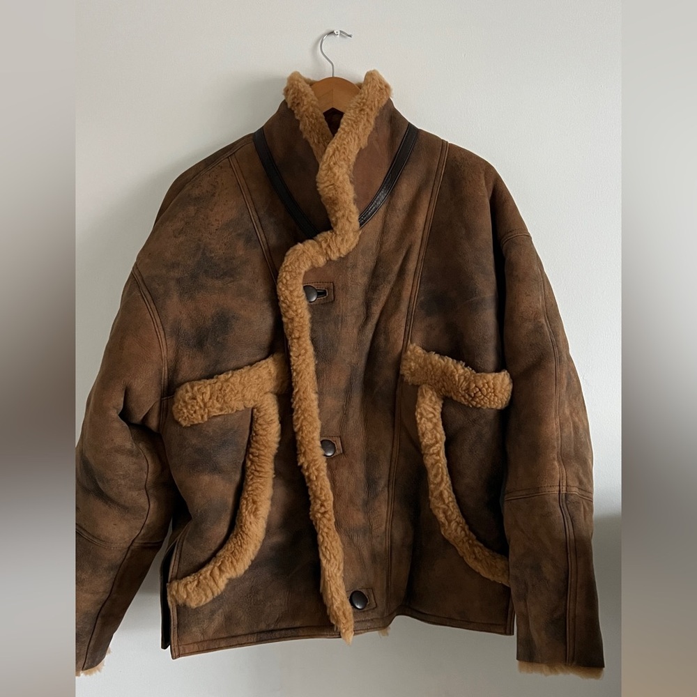 Sandro Brown Shearling Jacket